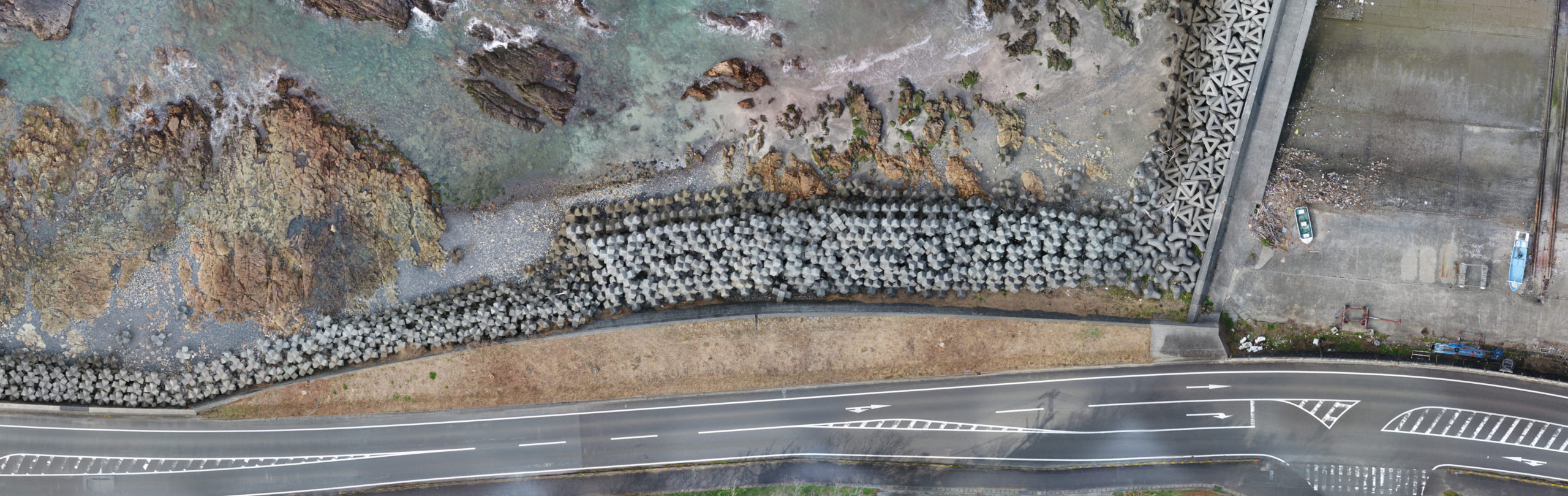 天草西海岸、防潮対策計画のためのUAV測量